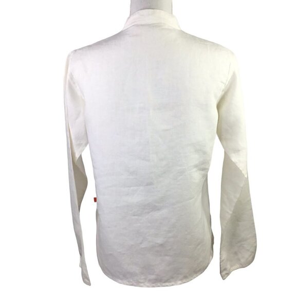 Maya Organic Linen Top Blouse Shirt Long Sleeve Quality Natural Ivory Size Large - Picture 7 of 11